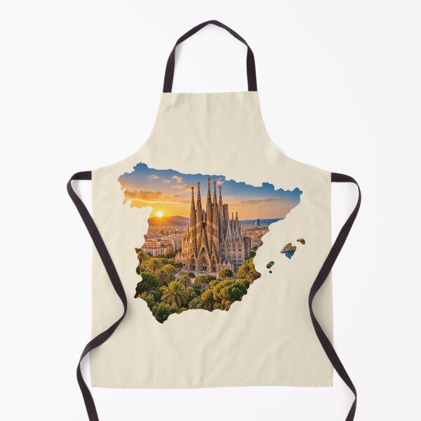 Item preview, Barcelona Sagrada Familia Sunset Spain Map Silhouette Travel Art designed and sold by MetaModel Editions.