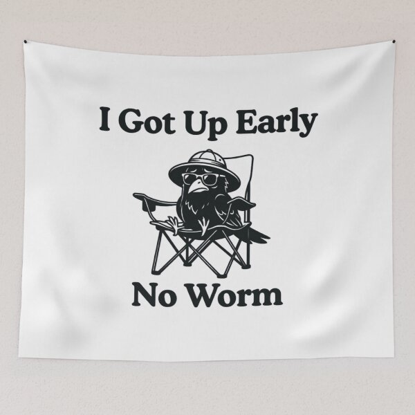 Item preview, Grumpy Crow, I Got Up Early No Worm, Funny Bird Lover designed and sold by CloudyPress.