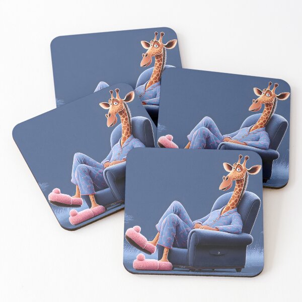 Item preview, Relaxing Giraffe in Cozy Pajamas and Slippers designed and sold by Artessie.
