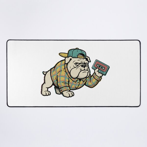 Item preview, Retro 90s Bulldog with Cassette Tape designed and sold by Hyperfocus Press.