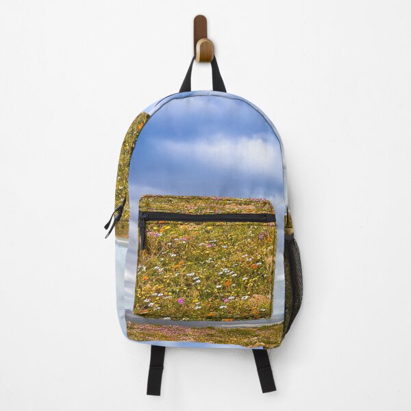 Item preview,  Pan View of a Meadow with Colorful Wildflowers under Cloudy Sky designed and sold by Faith Based Decor & Art &Gifts.