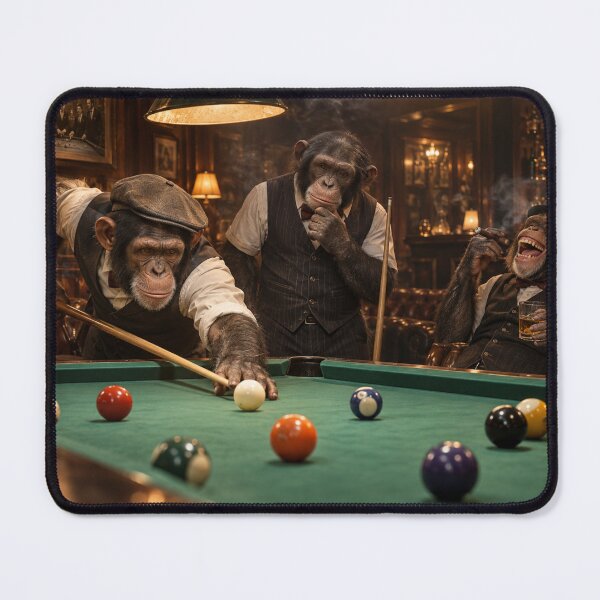 Item preview, Monkey Business at the Pool Table designed and sold by Cotton-Vibe.