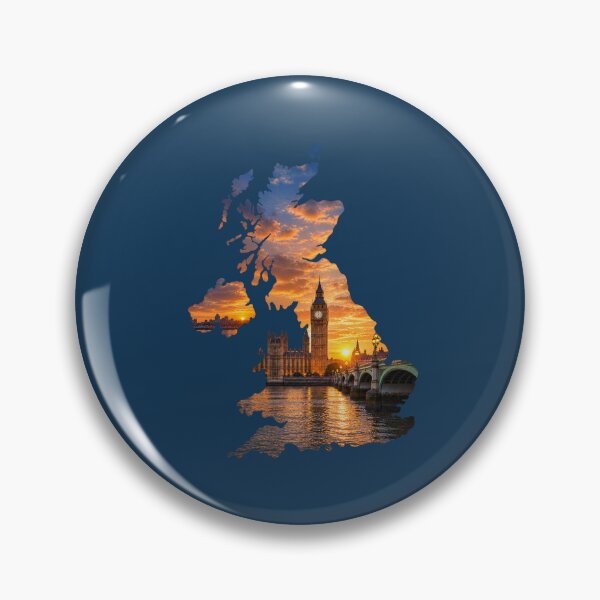 Item preview, London Big Ben Sunset United Kingdom Map Silhouette Travel Art designed and sold by MetaModel Editions.