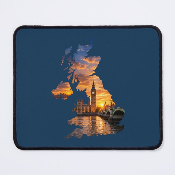 Item preview, London Big Ben Sunset United Kingdom Map Silhouette Travel Art designed and sold by MetaModel Editions.
