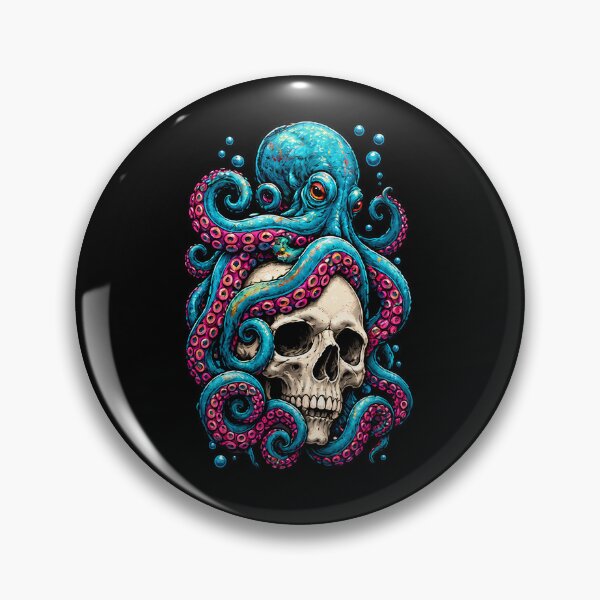 Artikelvorschau, Mysterious Deep Sea Octopus and Skull Detailed Fantasy Illustration entworfen und verkauft von potseed21.