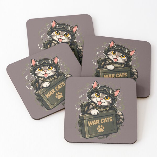 Item preview, War Cats - Funny Derpy Cat Soldier Carrying Ammo Crate Cute Military Humor designed and sold by Retro Whiskers.