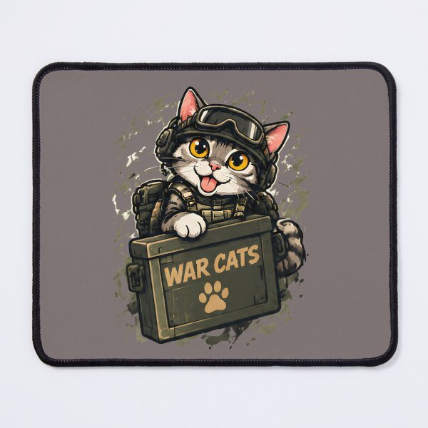 Item preview, War Cats - Funny Derpy Cat Soldier Carrying Ammo Crate Cute Military Humor designed and sold by Retro Whiskers.