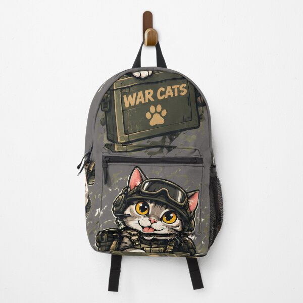 Item preview, War Cats - Funny Derpy Cat Soldier Carrying Ammo Crate Cute Military Humor designed and sold by Retro Whiskers.