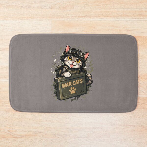 Item preview, War Cats - Funny Derpy Cat Soldier Carrying Ammo Crate Cute Military Humor designed and sold by Retro Whiskers.