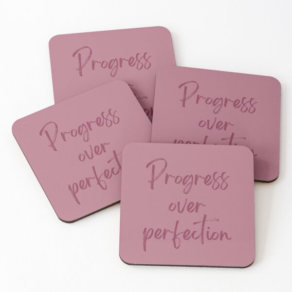 Item preview, Motivational quote - Progress over perfection - Pink designed and sold by Popofjoystore.