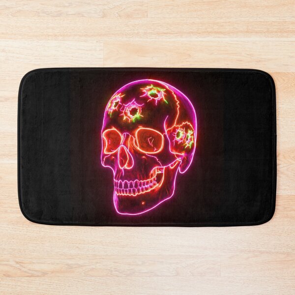 Item preview, NEON SKULL WITH BULLET HOLES designed and sold by NOIMION DIGITAL ART.