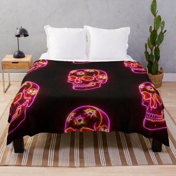 Item preview, NEON SKULL WITH BULLET HOLES designed and sold by NOIMION DIGITAL ART.