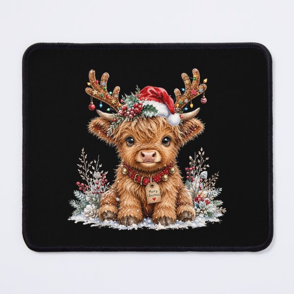 Item preview, Merry Christmas Highland Cow Santa Hat Holiday Cow Lover designed and sold by TiaraHans.
