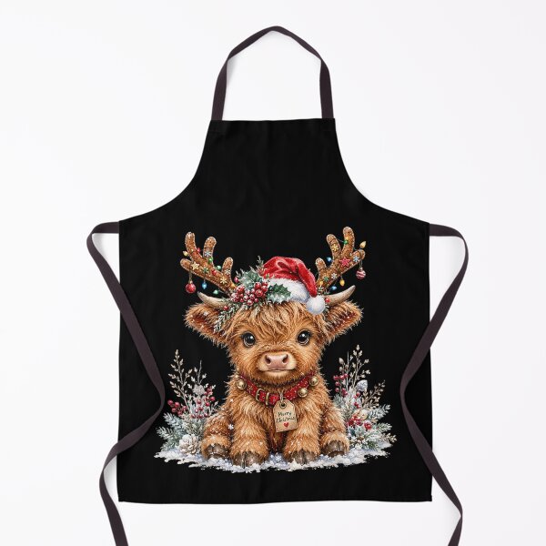 Item preview, Merry Christmas Highland Cow Santa Hat Holiday Cow Lover designed and sold by TiaraHans.