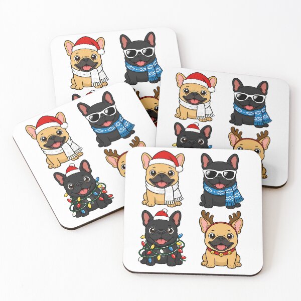 Item preview, French Bulldog Christmas Crew Santa Hat Winter designed and sold by nortowelcomics.