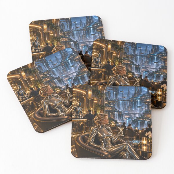 Item preview, Futuristic Luxury Lounge in a Cyberpunk City | Sci-Fi Art designed and sold by IRON SIREN.