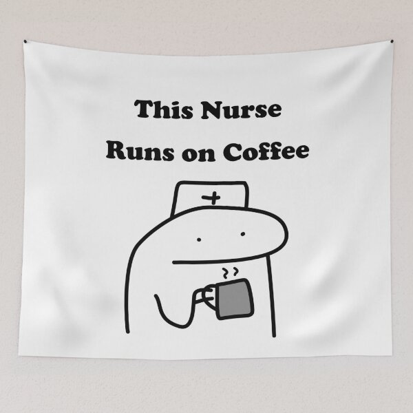 Item preview, This Nurse Runs On Coffee Funny Flork Sock Puppet Meme designed and sold by darkskinbender.