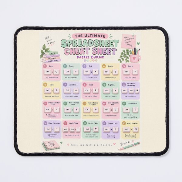 Item preview, Aesthetic Pastel Spreadsheet Cheat Sheet designed and sold by littleblued.