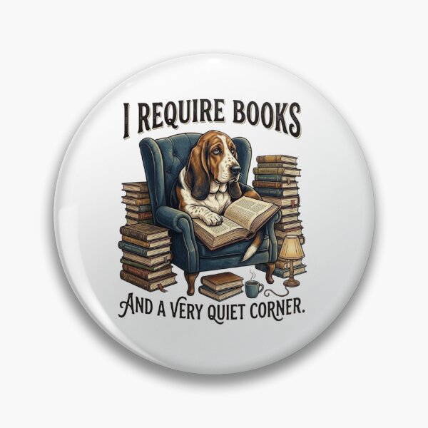 Item preview, I Require Books And A Very Quiet Corner - Basset Hound Reader T-Shirt designed and sold by designwiss.