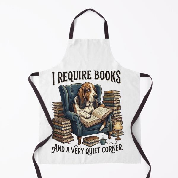 Item preview, I Require Books And A Very Quiet Corner - Basset Hound Reader T-Shirt designed and sold by designwiss.