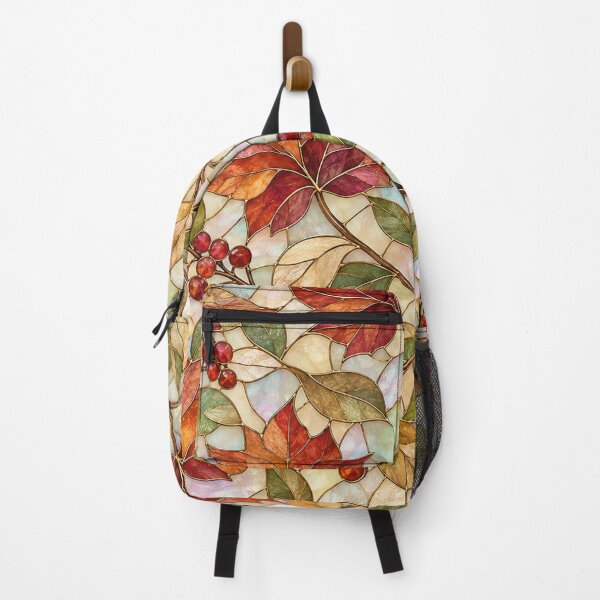Item preview, Autumn Leaves Stained Glass Botanical Pattern designed and sold by Creativveworrld03.