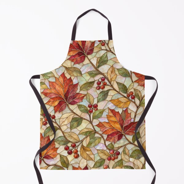Item preview, Autumn Leaves Stained Glass Botanical Pattern designed and sold by Creativveworrld03.