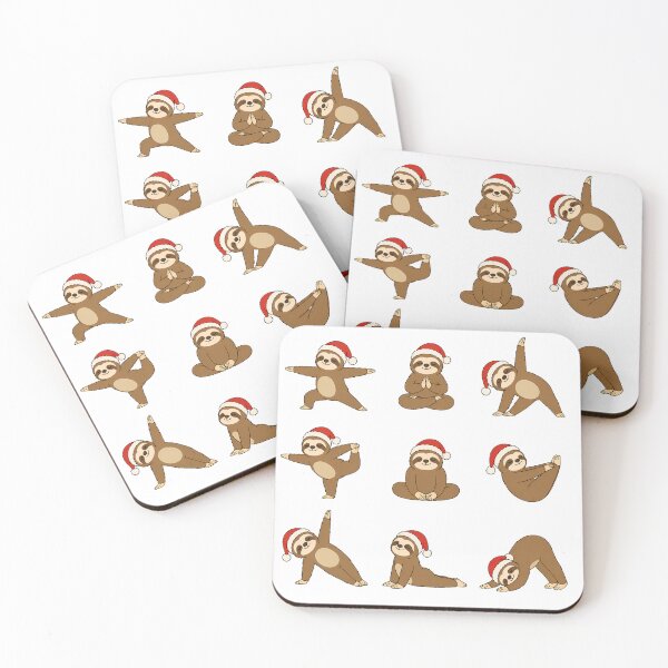 Item preview, Christmas Sloth Yoga Santa Hat Yogi designed and sold by nortowelcomics.