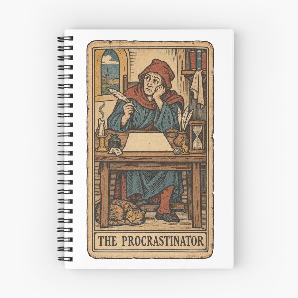 Item preview, The Procrastinator Vintage Tarot Card designed and sold by Rewind Society.