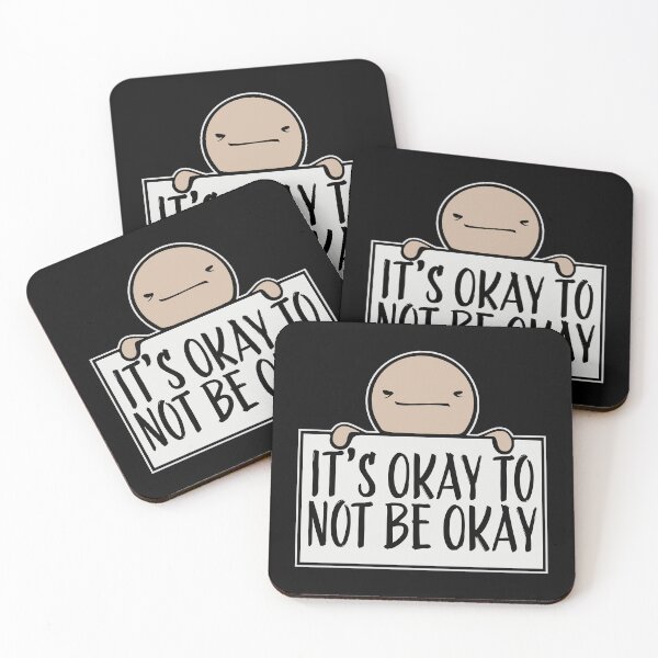 Item preview, It's Okay to Not Be Okay Self Care Quote Logo Text designed and sold by shirt-o-mat.