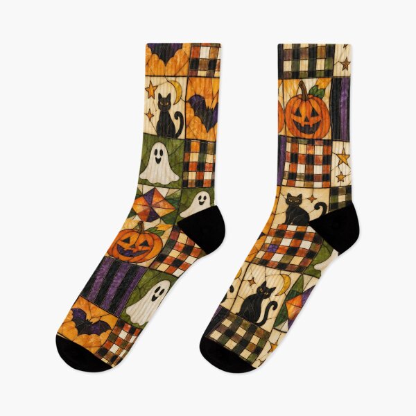 Item preview, Halloween Stained Glass Patchwork Pattern designed and sold by Creativveworrld03.