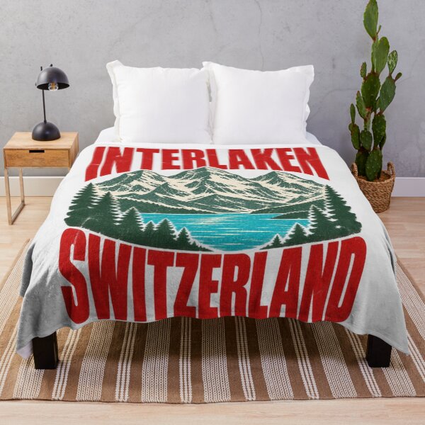 Item preview, Interlaken Switzerland Mountains Lake Vintage Travel designed and sold by Yellowriversss.