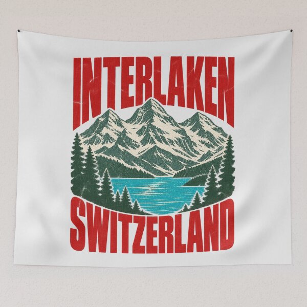 Item preview, Interlaken Switzerland Mountains Lake Vintage Travel designed and sold by Yellowriversss.