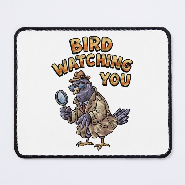 Item preview, Bird watching you, funny detective bird designed and sold by Chillo tees.
