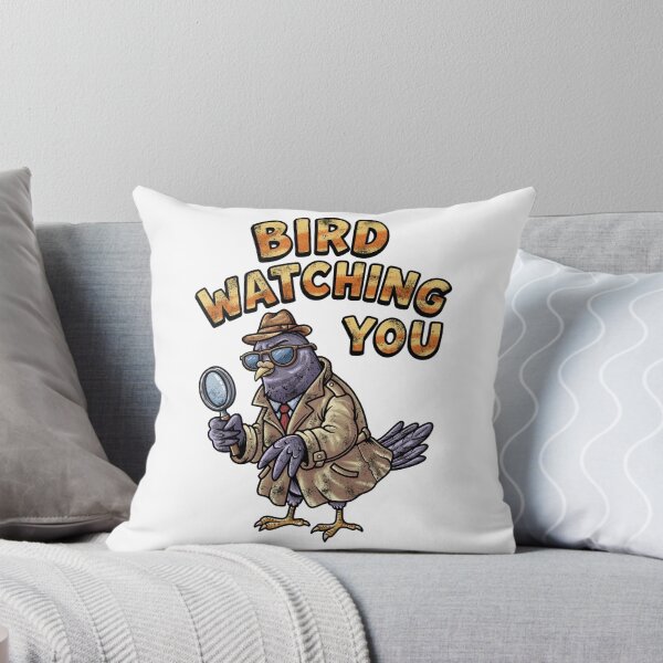 Item preview, Bird watching you, funny detective bird designed and sold by Chillo tees.