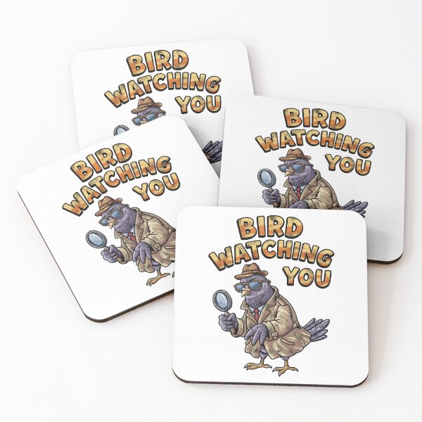Item preview, Bird watching you, funny detective bird designed and sold by Chillo tees.