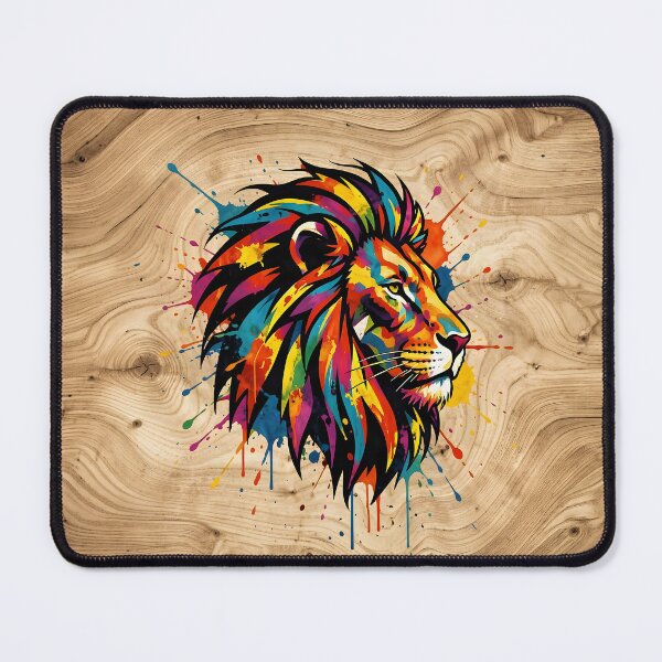 Item preview, Majestic Lion Head Art on Rustic Wooden Background designed and sold by Marcu Ioachim.