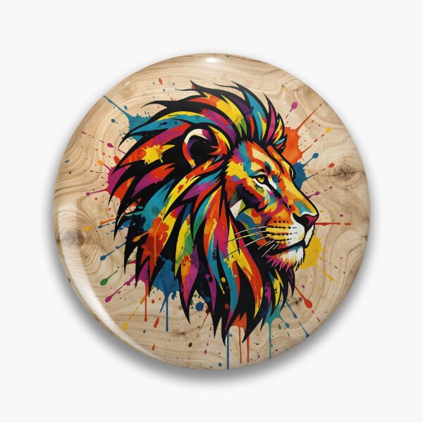 Item preview, Majestic Lion Head Art on Rustic Wooden Background designed and sold by Marcu Ioachim.