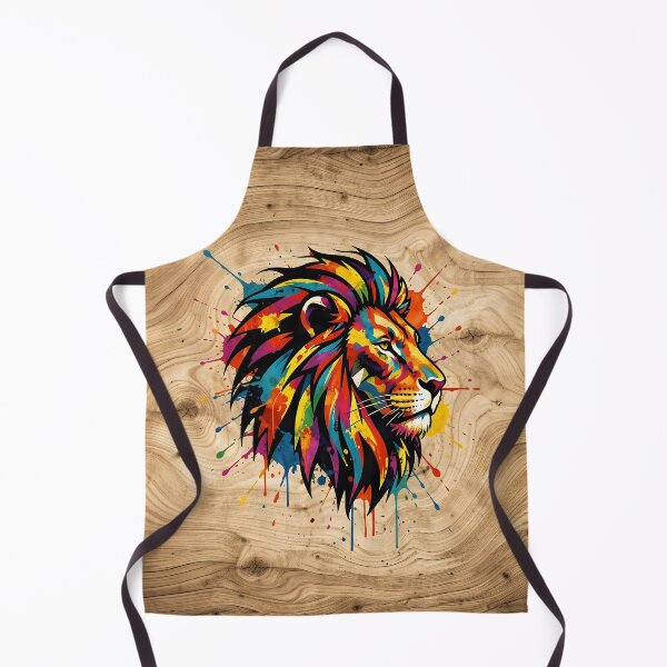 Item preview, Majestic Lion Head Art on Rustic Wooden Background designed and sold by Marcu Ioachim.
