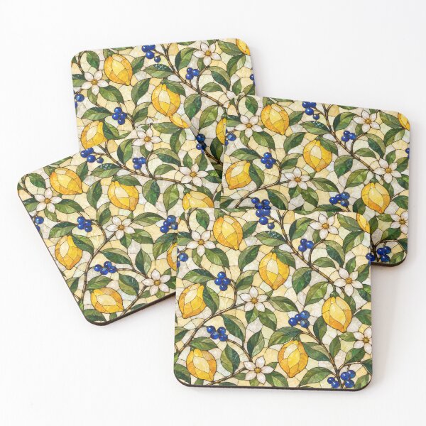 Item preview, Lemon Botanical Stained Glass Garden Pattern designed and sold by Creativveworrld03.