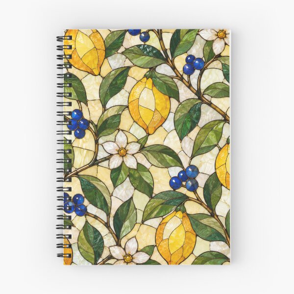 Item preview, Lemon Botanical Stained Glass Garden Pattern designed and sold by Creativveworrld03.