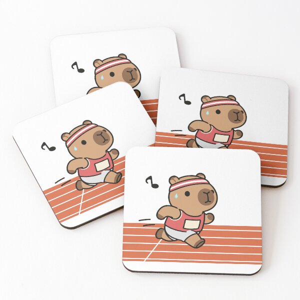 Item preview, Cute Running Capybara Marathon Runner Athletics Cute Illustration designed and sold by LensDyn™.