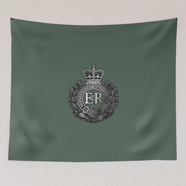 Item preview, Royal Engineers Cap Badge black and White (ER) designed and sold by Auburn-Art.