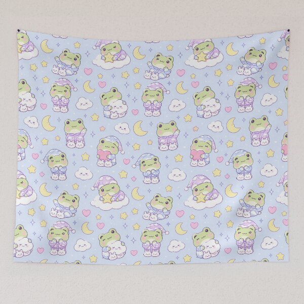 Item preview, Kawaii Frog Cloud Pajama Pattern designed and sold by Soft Berry Studio.