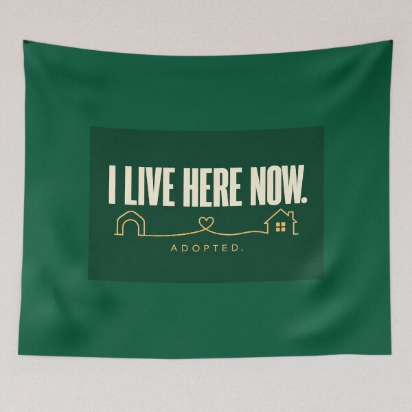 Item preview, I Live Here Now – Adopted Pet Bandana Rescue Homecoming Gift designed and sold by astersgraphics.