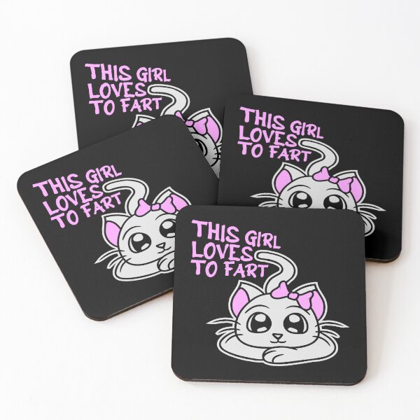 Item preview, Cute Cat This Girl Loves To Fart Sarcastic Funny Quote designed and sold by shirt-o-mat.