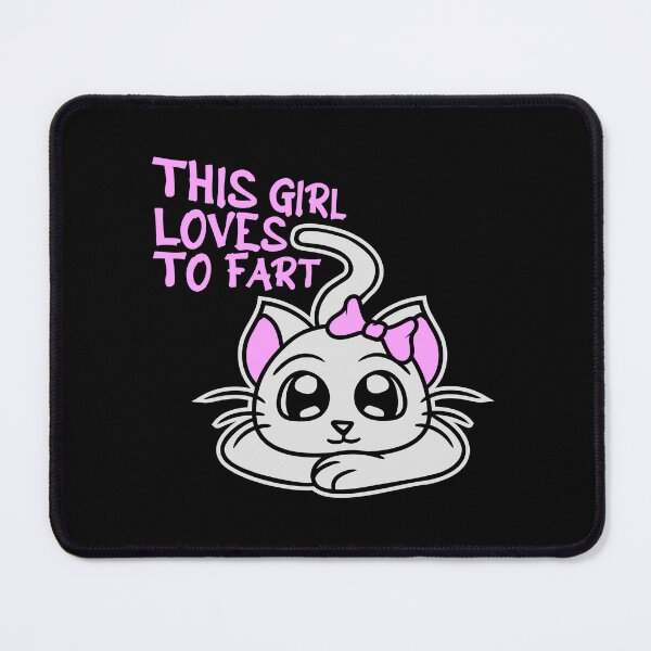 Item preview, Cute Cat This Girl Loves To Fart Sarcastic Funny Quote designed and sold by shirt-o-mat.