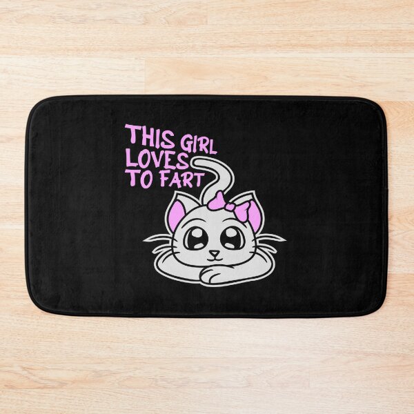 Item preview, Cute Cat This Girl Loves To Fart Sarcastic Funny Quote designed and sold by shirt-o-mat.