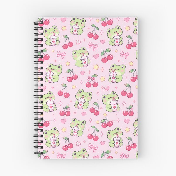 Item preview, Kawaii Frog Cherry Milk Pattern designed and sold by Soft Berry Studio.