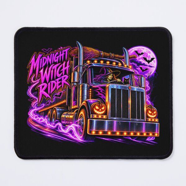 Item preview, Midnight Witch Rider Halloween Semi Truck - Spooky Broom Big Rig designed and sold by NomadForge.
