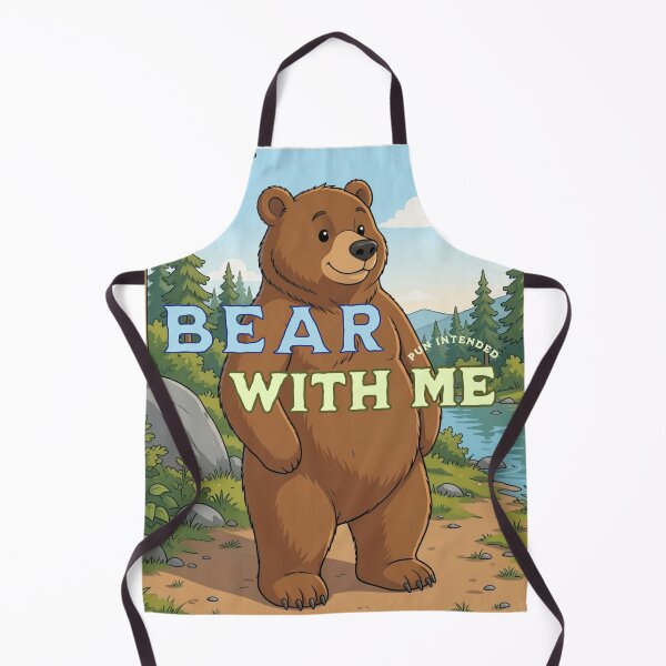Item preview, Bear With Me Funny Cute Animal Pun Illustration designed and sold by littleblued.